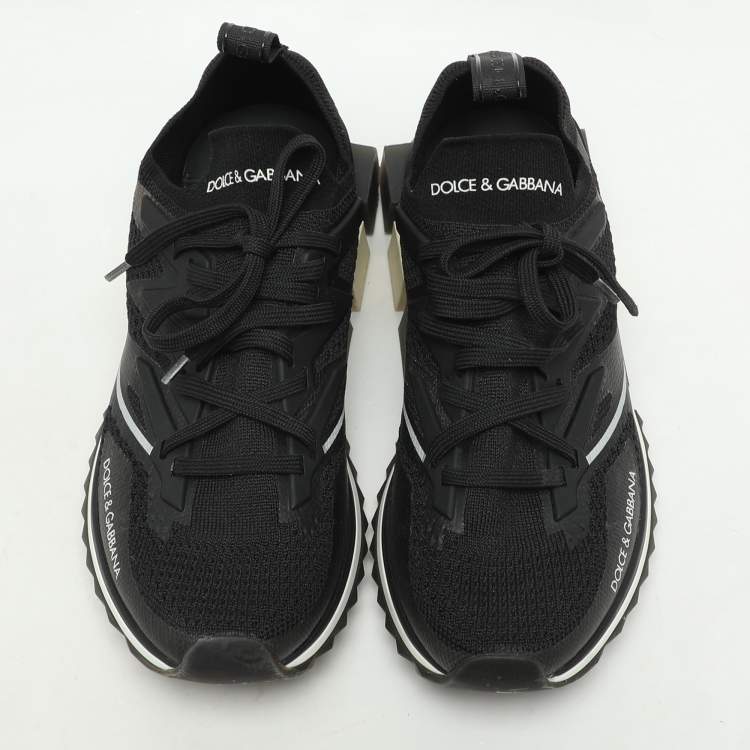 Pre Owned Dolce & Gabbana Black Mesh Sorrento Low Top Sneakers Size 41