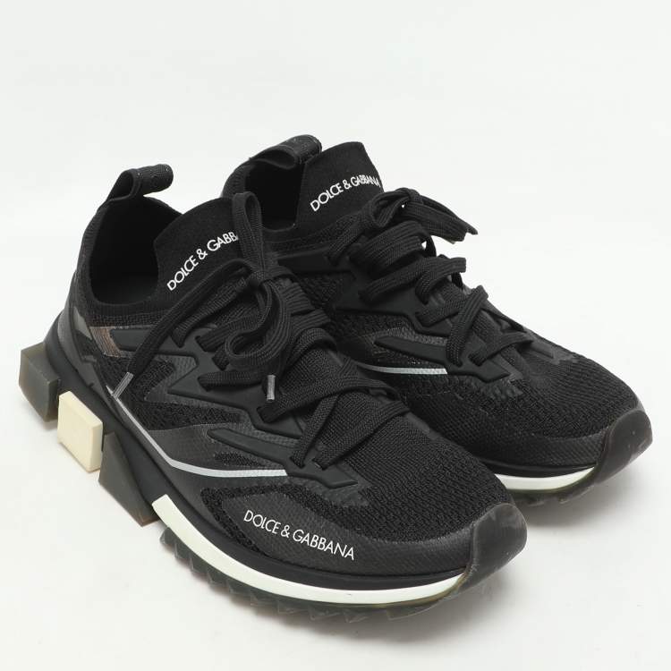 Pre Owned Dolce & Gabbana Black Mesh Sorrento Low Top Sneakers Size 41