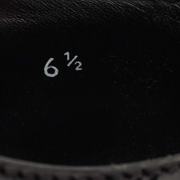 Pre Owned Dolce & Gabbana Black Leather and Mesh Derby Size 40.5