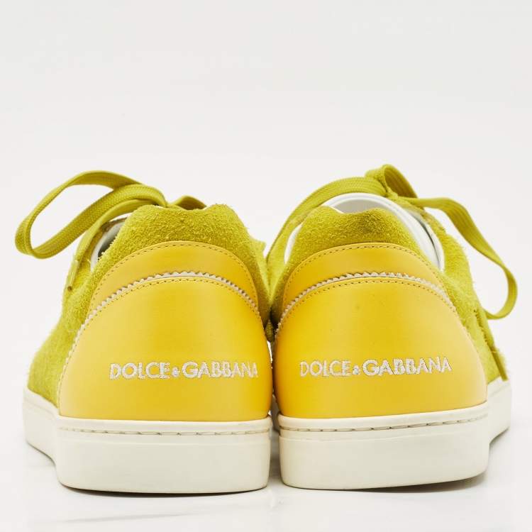 Pre Owned Dolce & Gabbana Green Suede and Leather Low Top Sneakers Size 43
