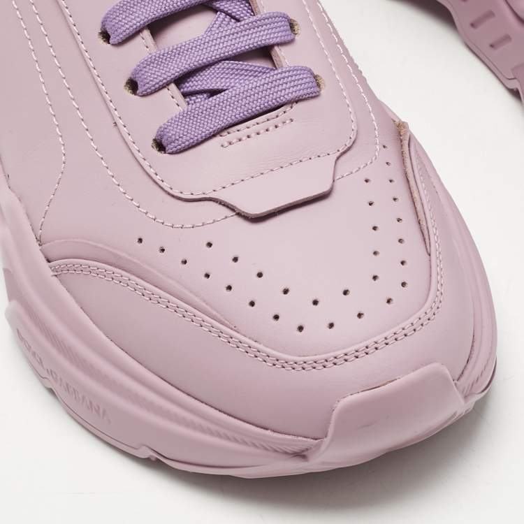Pre Owned Dolce & Gabbana Pink Leather Daymaster Sneakers Size 41