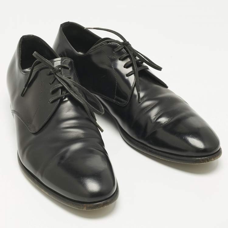 Pre Owned Dolce & Gabbana Black Leather Lace Up Oxfords Size 42