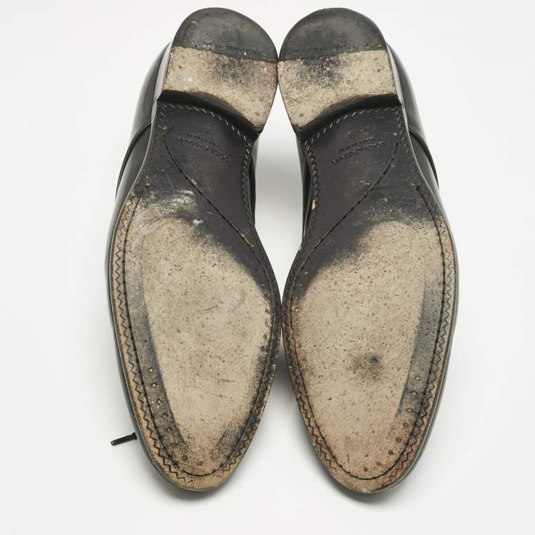 Pre Owned Dolce & Gabbana Black Leather Lace Up Oxfords Size 42