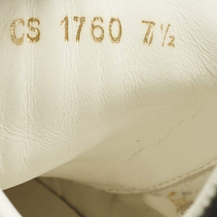 Pre Owned Dolce & Gabbana White/Black Leather Portofino Sneakers Size 41.5