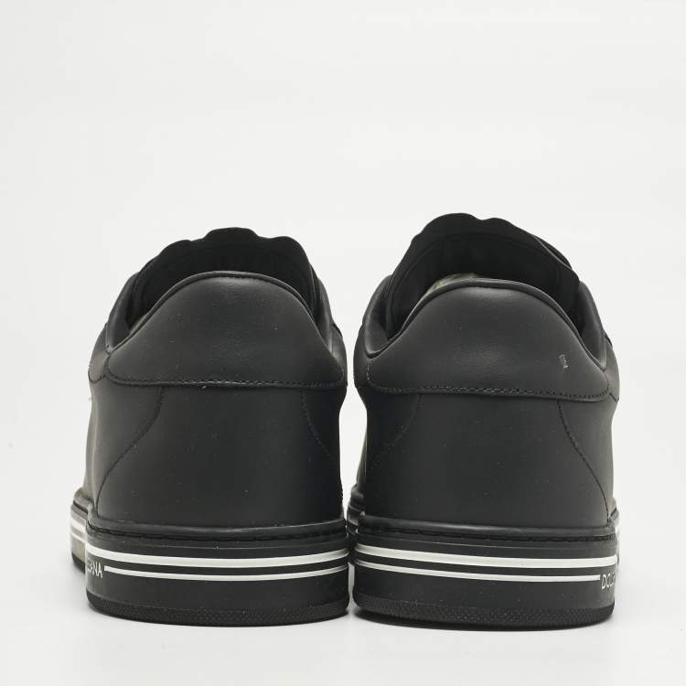 Pre Owned Dolce & Gabbana Black Leather Roma Low Top Sneakers Size 40