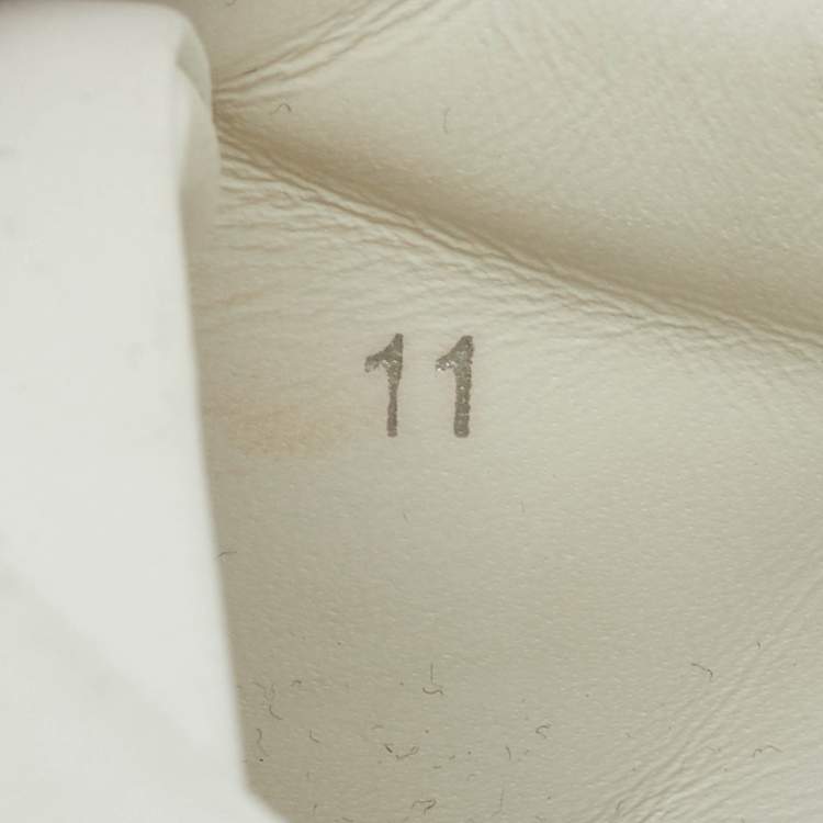 Pre Owned Dolce & Gabbana White Leather Embellished Heart Portofino Sneakers Size 45