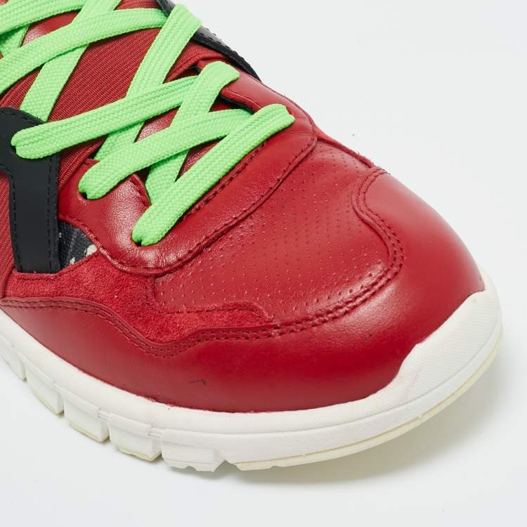 Pre Owned Dolce & Gabbana Multicolor Leather and Skull and Crossbone Print Canvas Jamaica Sneakers Size 40