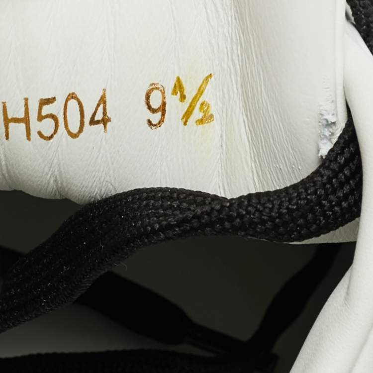 Pre Owned Dolce & Gabbana White/Black Leather logo Patch Portofino Sneakers Size 43.5            