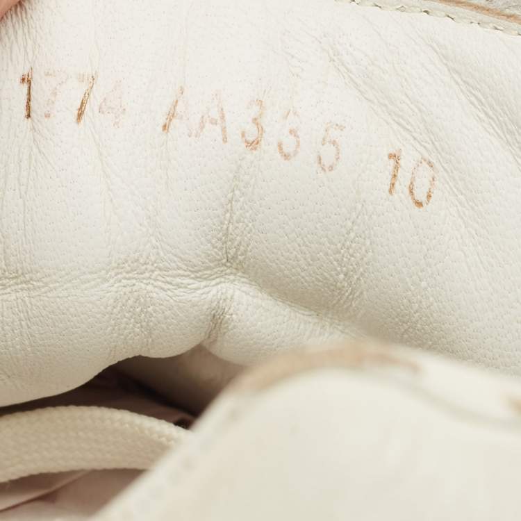 Pre Owned Dolce & Gabbana Portofino Size 44 White Leather Low Top Sneakers