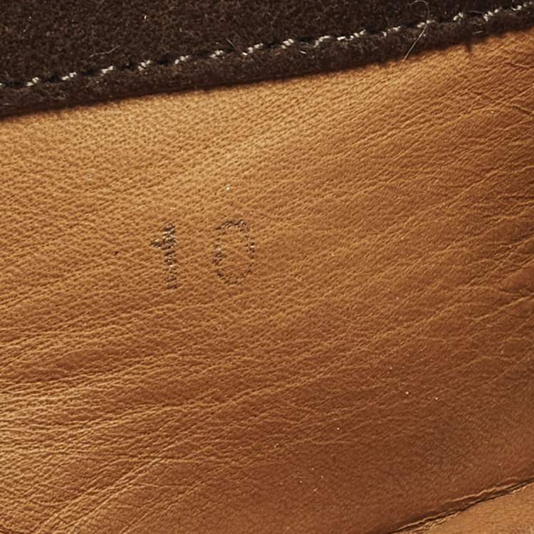 مملوكة مسبقًا Dolce & Gabbana Size 44 Dark Brown Suede Slip On Loafers