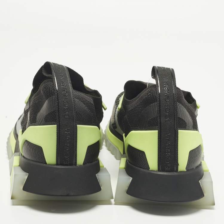 مملوكة مسبقًا Dolce & Gabbana Sorrento Size 44.5 Black Knit Fabric and Rubber Slip On Sneakers