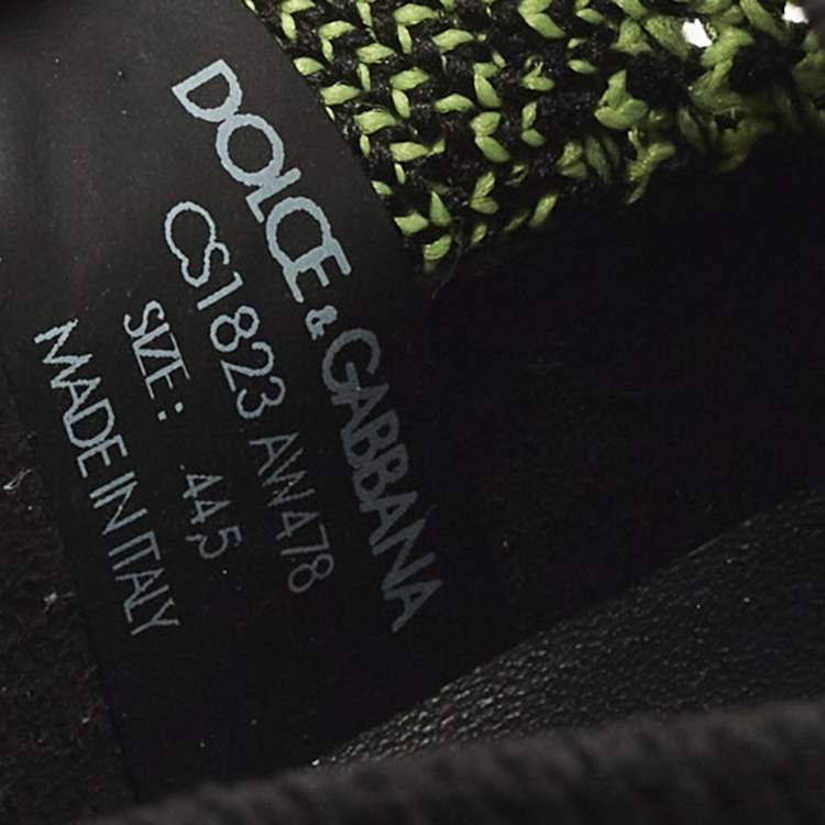 مملوكة مسبقًا Dolce & Gabbana Sorrento Size 44.5 Black Knit Fabric and Rubber Slip On Sneakers