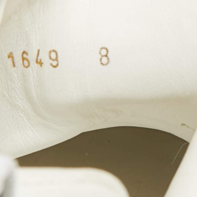 Pre Owned Dolce & Gabbana Super King Size 42 White Leather and Suede Lace Up Sneakers