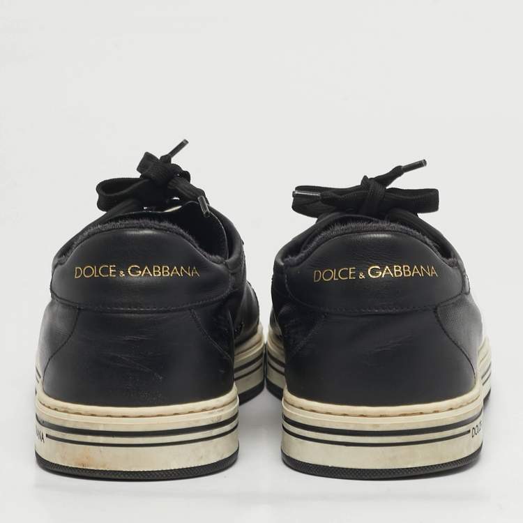 Pre Owned حذاء رياضي دولتشي أند غابانا منخفض من الأعلى جلد أسود مقاس 41
