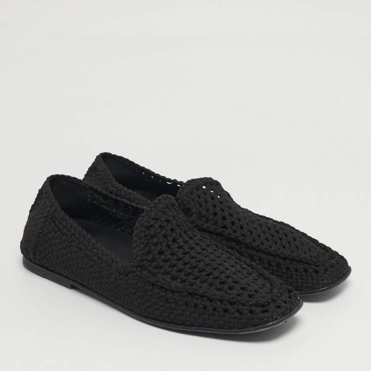Pre Owned Dolce & Gabbana Size 44 Black Crochet Smoking Slippers