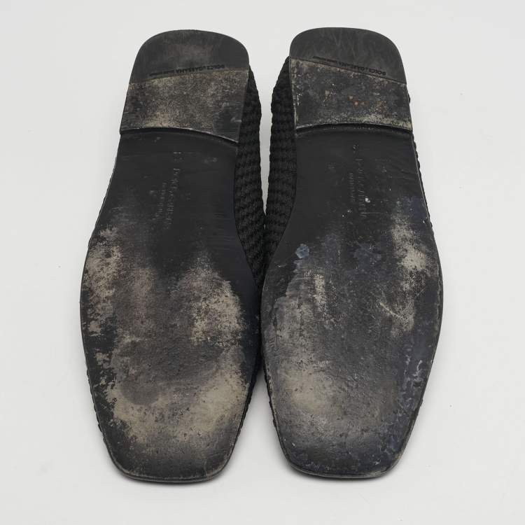 Pre Owned Dolce & Gabbana Size 44 Black Crochet Smoking Slippers