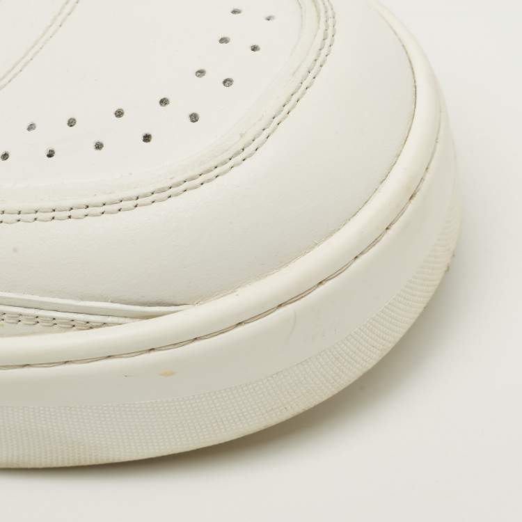 Pre Owned Dolce & Gabbana Portofino Size 43.5 White Leather Low Top Sneakers