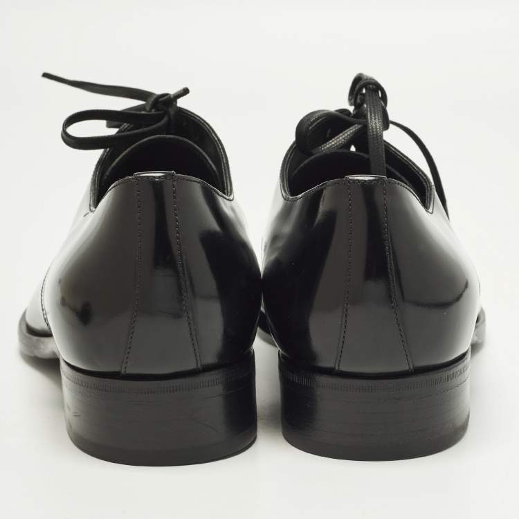 Pre Owned Dolce & Gabbana Size 45 Black Leather Lace Up Derby Shoes