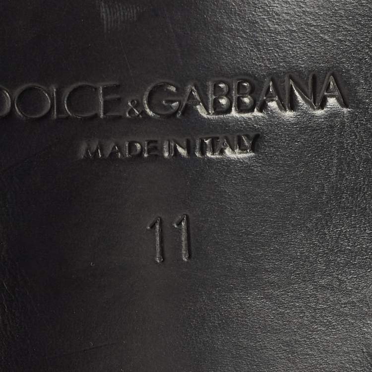 Pre Owned Dolce & Gabbana Size 45 Black Leather Lace Up Derby Shoes