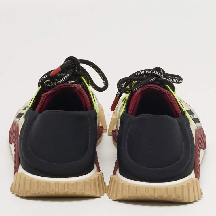 مملوكة مسبقًا Dolce & Gabbana Ns1 Size 44 Multicolor Mesh and Neoprene Lace Up Sneakers
