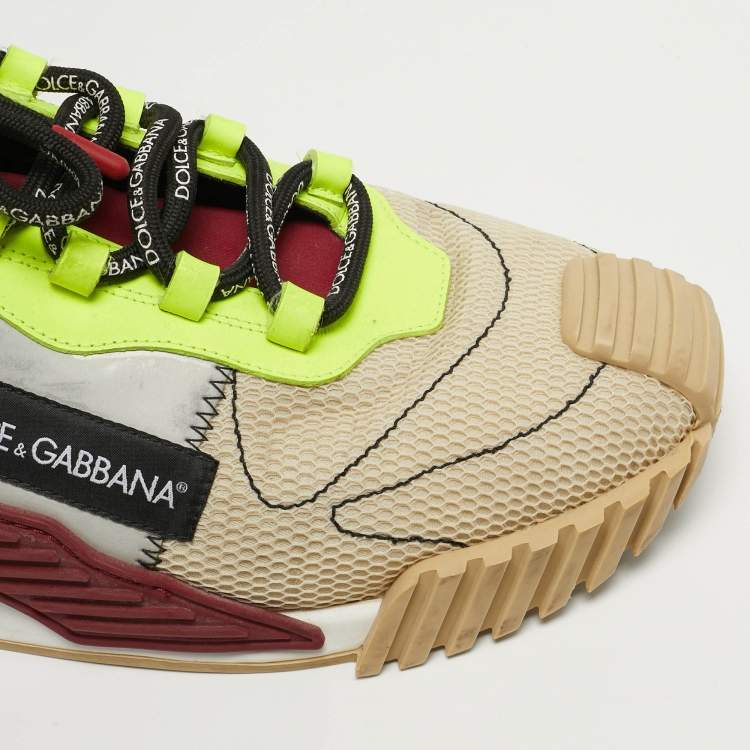 مملوكة مسبقًا Dolce & Gabbana Ns1 Size 44 Multicolor Mesh and Neoprene Lace Up Sneakers