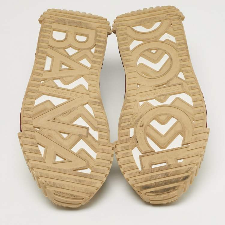 مملوكة مسبقًا Dolce & Gabbana Ns1 Size 44 Multicolor Mesh and Neoprene Lace Up Sneakers