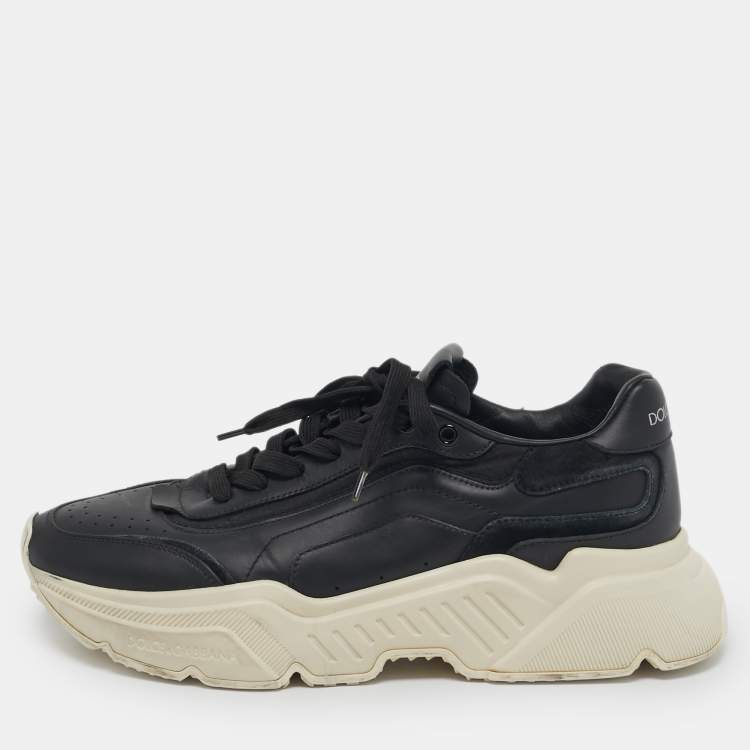 Pre Owned Dolce & Gabbana daymaster Size 43 Black Leather Lace Up Sneakers