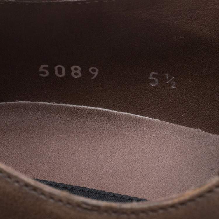 Pre Owned Dolce & Gabbana Brown Antique Finish Brogue Leather Oxfords Size 39.5