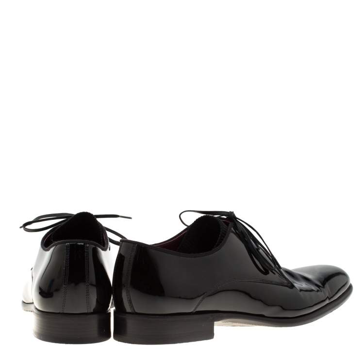 Pre Owned Dolce & Gabbana Black Patent Leather Derby Oxford Shoes Size 43
