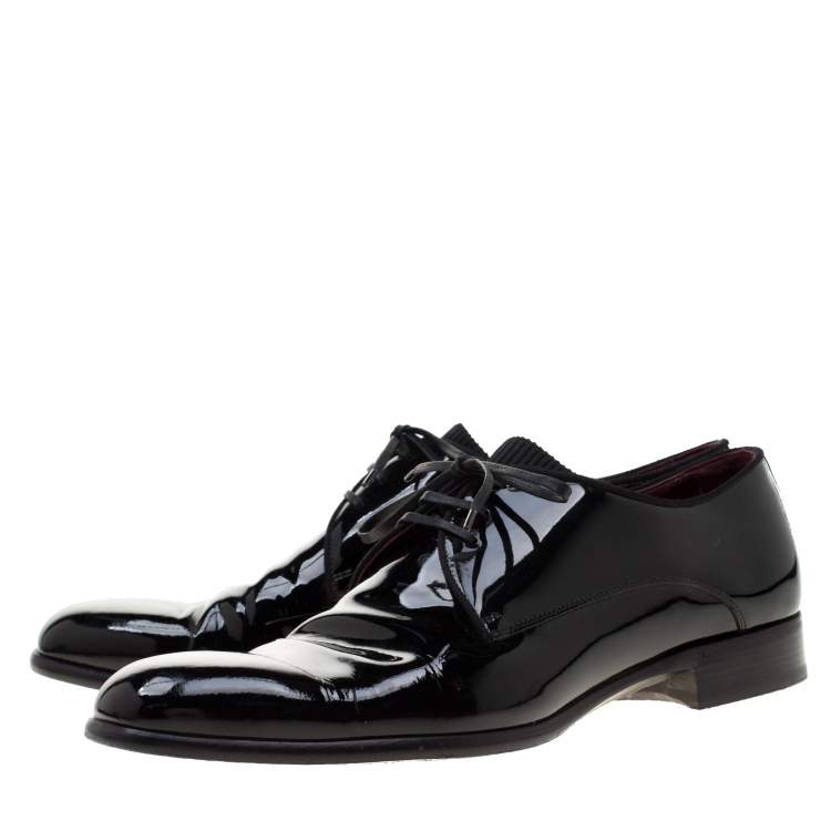 Pre Owned Dolce & Gabbana Black Patent Leather Derby Oxford Shoes Size 43