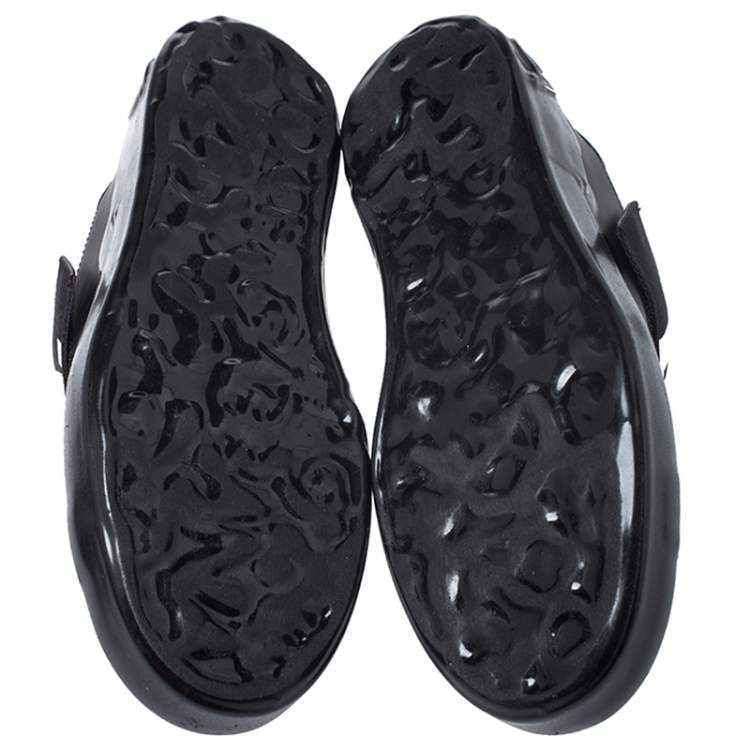 Pre Owned  Dolce and Gabbana Black Leather Portofino Low Top Sneakers Size 42