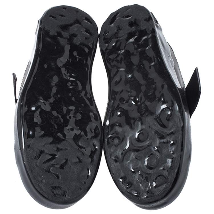 Pre Owned Dolce & Gabbana Black Leather Portofino Low Top Sneakers Size 41