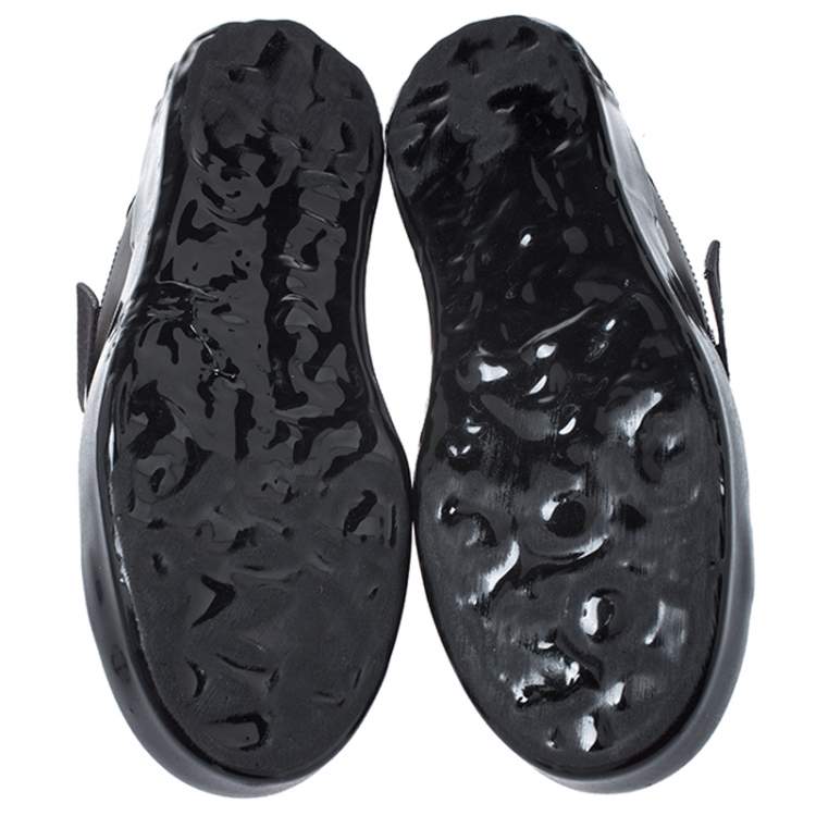 Pre Owned Dolce & Gabbana Black Leather Portofino Low Top Sneakers Size 43.5