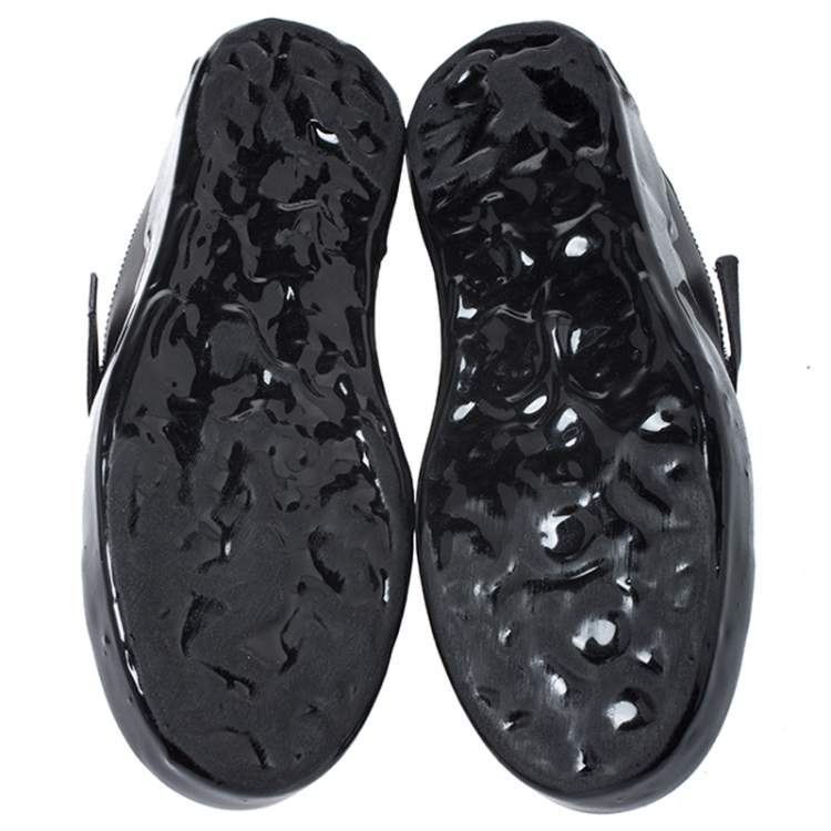 Pre Owned Dolce & Gabbana Black Leather Portofino Low Top Sneakers Size 45