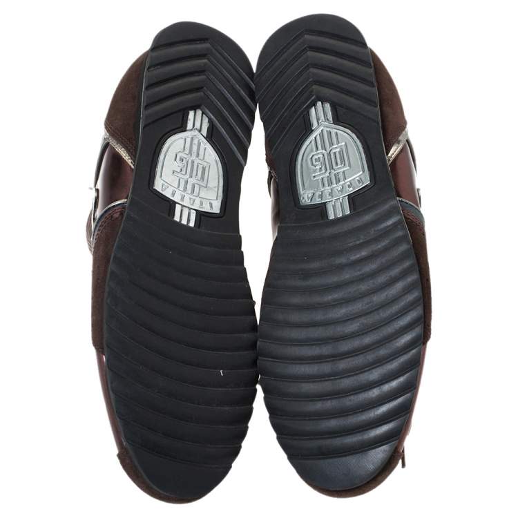 مملوكة مسبقًا Dolce & Gabbana Multicolor Suede and Leather Low Top Sneakers Size 42.5