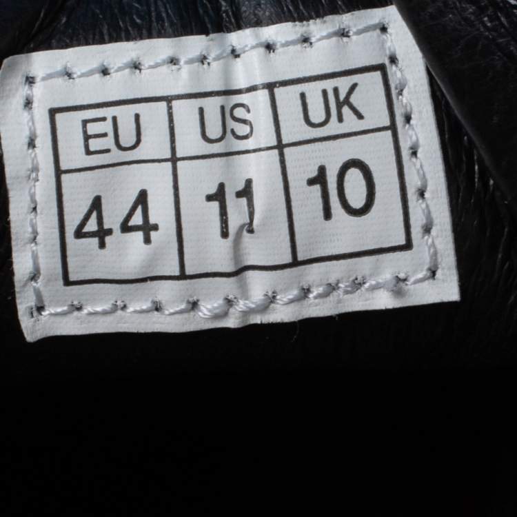 Pre Owned Dolce & Gabbana Metallic Silver/Black Patent Leather Lace Up Low Top Sneakers Size 44