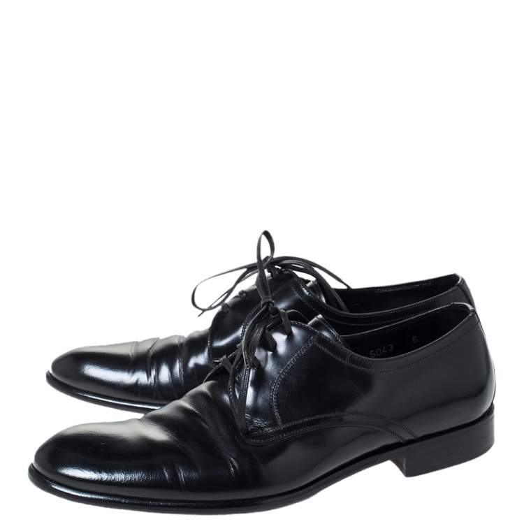 Pre Owned Dolce & Gabbana Black Leather Derby Size 40