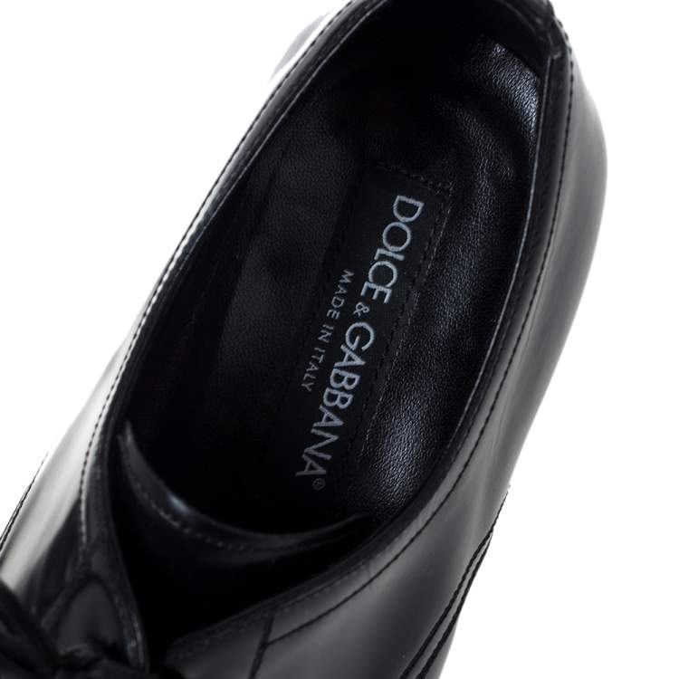 Pre Owned Dolce & Gabbana Black Leather Derby Size 40