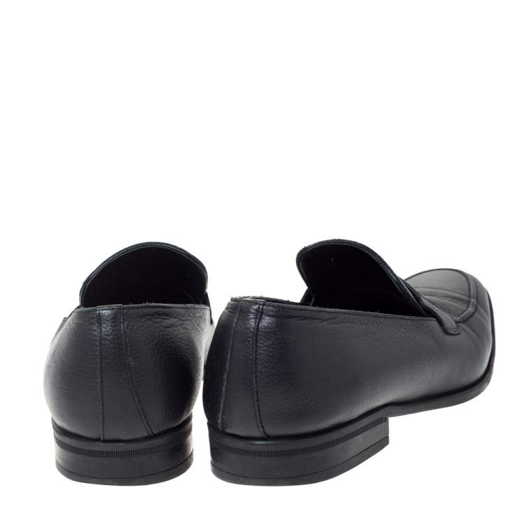 مملوكة مسبقًا Dolce & Gabbana Black Leather Slip On Loafers Size 43