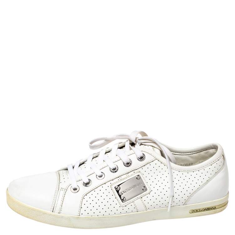 44 DOLCE & GABBANA SNEAKERS LONDON LEATHER WHITE N 