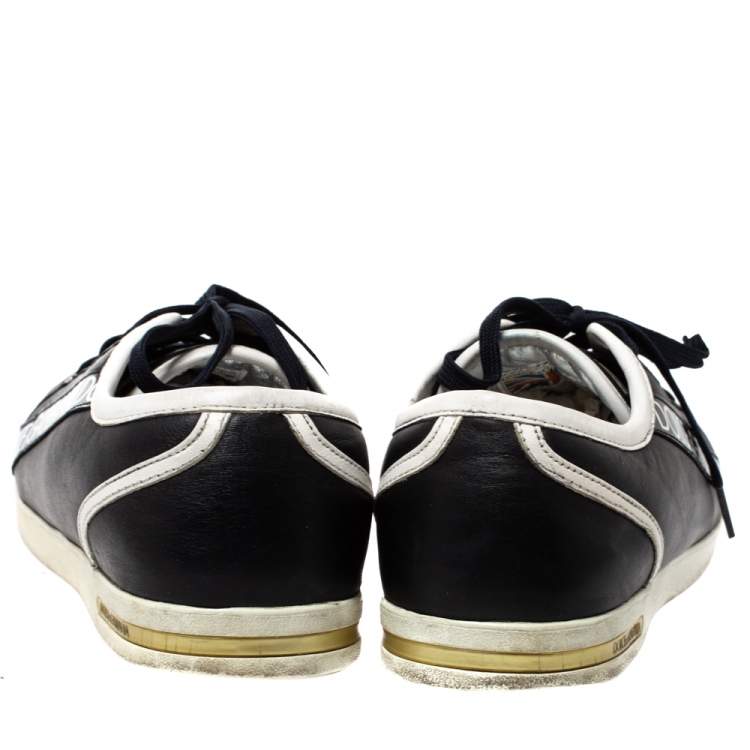 Pre Owned Dolce & Gabbana Black Leather Low Top Sneakers Size 44