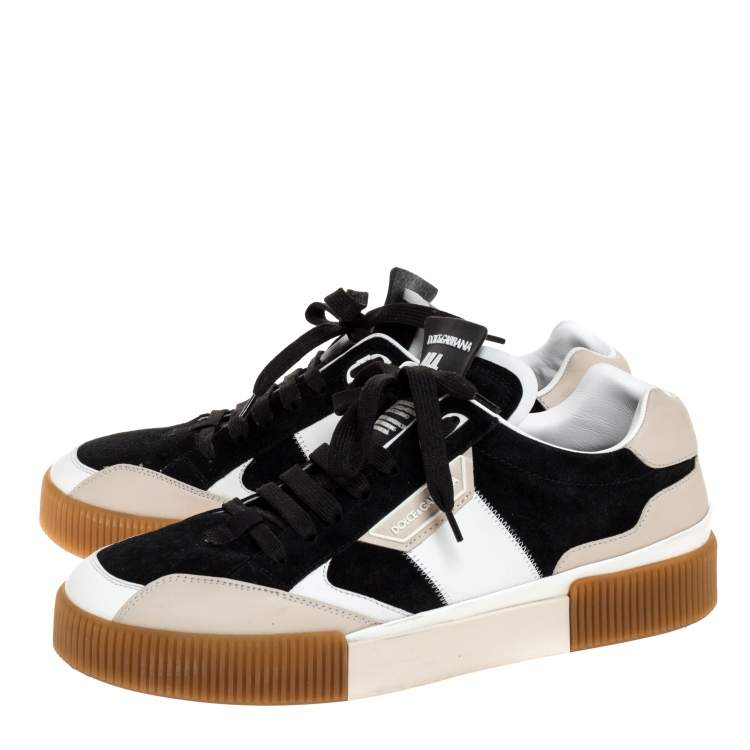 Pre Owned Dolce & Gabbana Multicolor Leather And Suede Miami Low Top Sneakers Size 44
