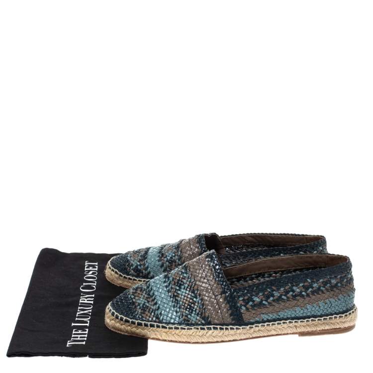 Pre Owned Dolce & Gabbana Multicolor Woven Leather Espadrilles Size 43