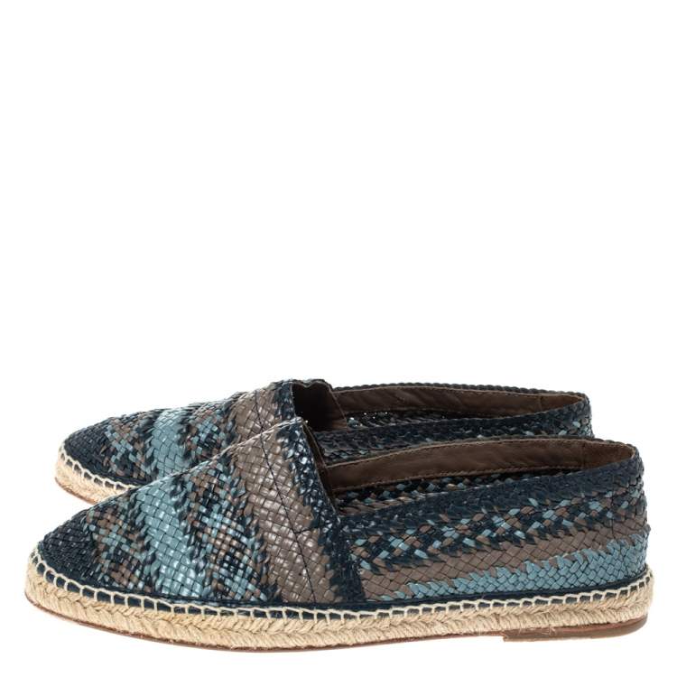 Pre Owned Dolce & Gabbana Multicolor Woven Leather Espadrilles Size 43
