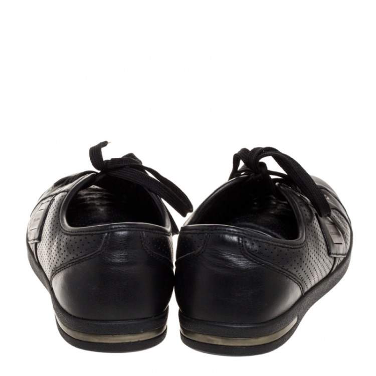 مملوكة مسبقًا Dolce & Gabbana Black Leather Low Top Sneakers Size 41