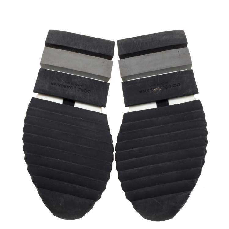 Pre Owned Dolce & Gabbana Black Stretch Fabric Sorrento Slip On Sneakers Size 42.5