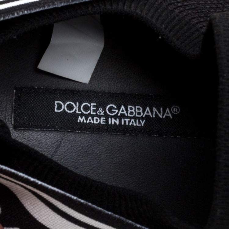 Pre Owned Dolce & Gabbana Black Stretch Fabric Sorrento Slip On Sneakers Size 42.5