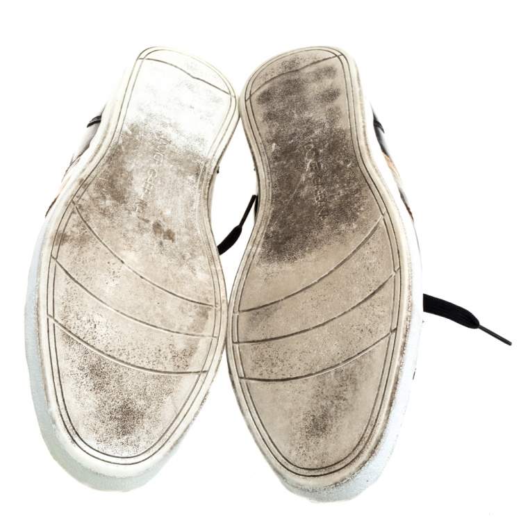 Pre Owned Dolce & Gabbana Black Patent Leather Low Top Sneakers Size 41
