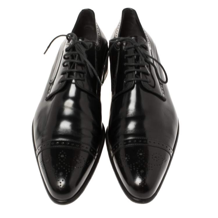Pre Owned Dolce & Gabbana Black Leather Brogue Derby Size 42