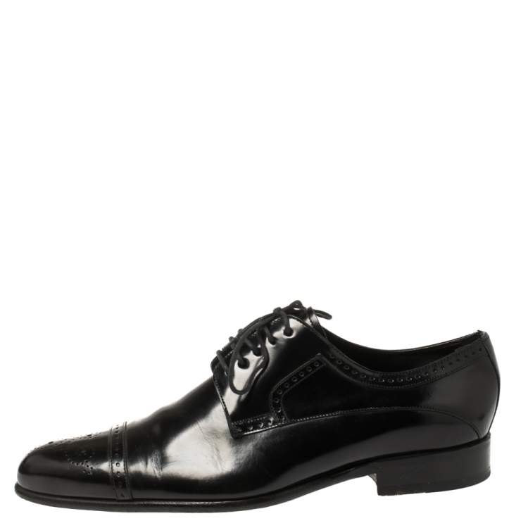 Pre Owned Dolce & Gabbana Black Leather Brogue Derby Size 42